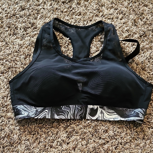 Black and White Sports Bra - Picture 1 of 4